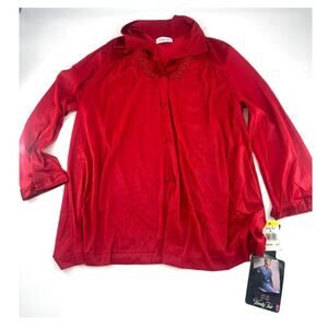 Vintage Vanity Fair Pajamas Womens Medium Goddess Red Pants Shirt USA Sexy Sleep